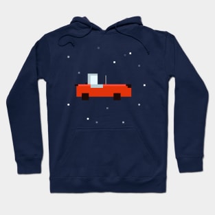 tesla roadster pixel Hoodie